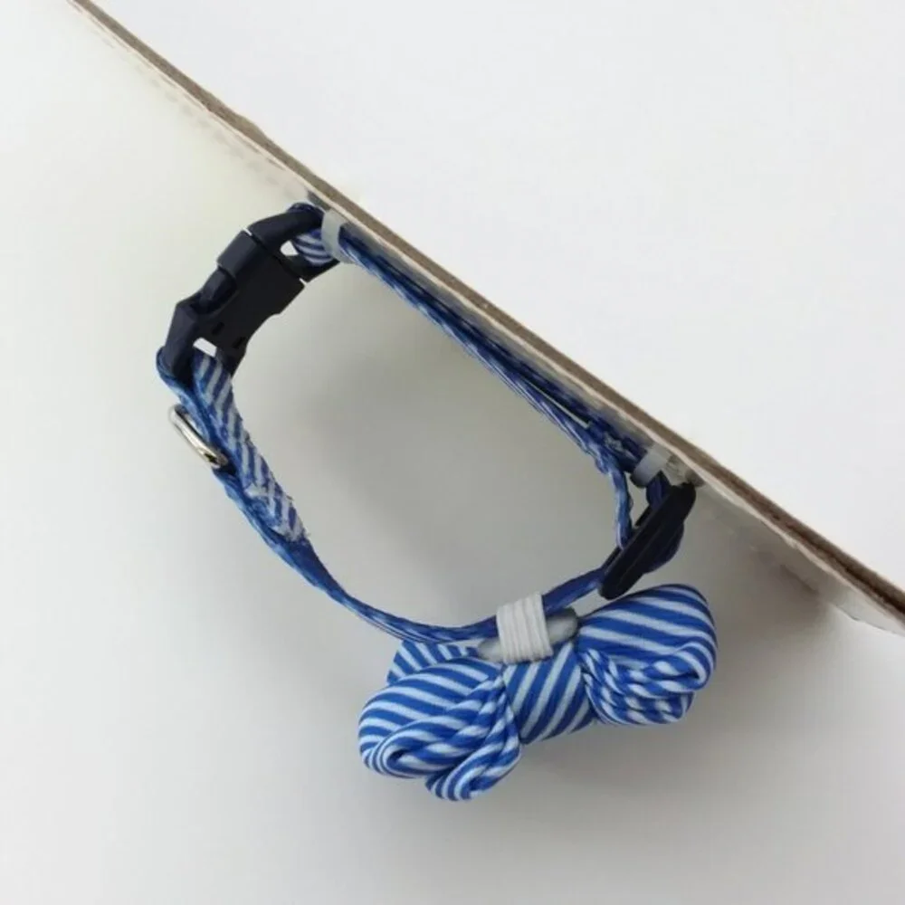 Dog Pet Collar Blue & White Stripe XS